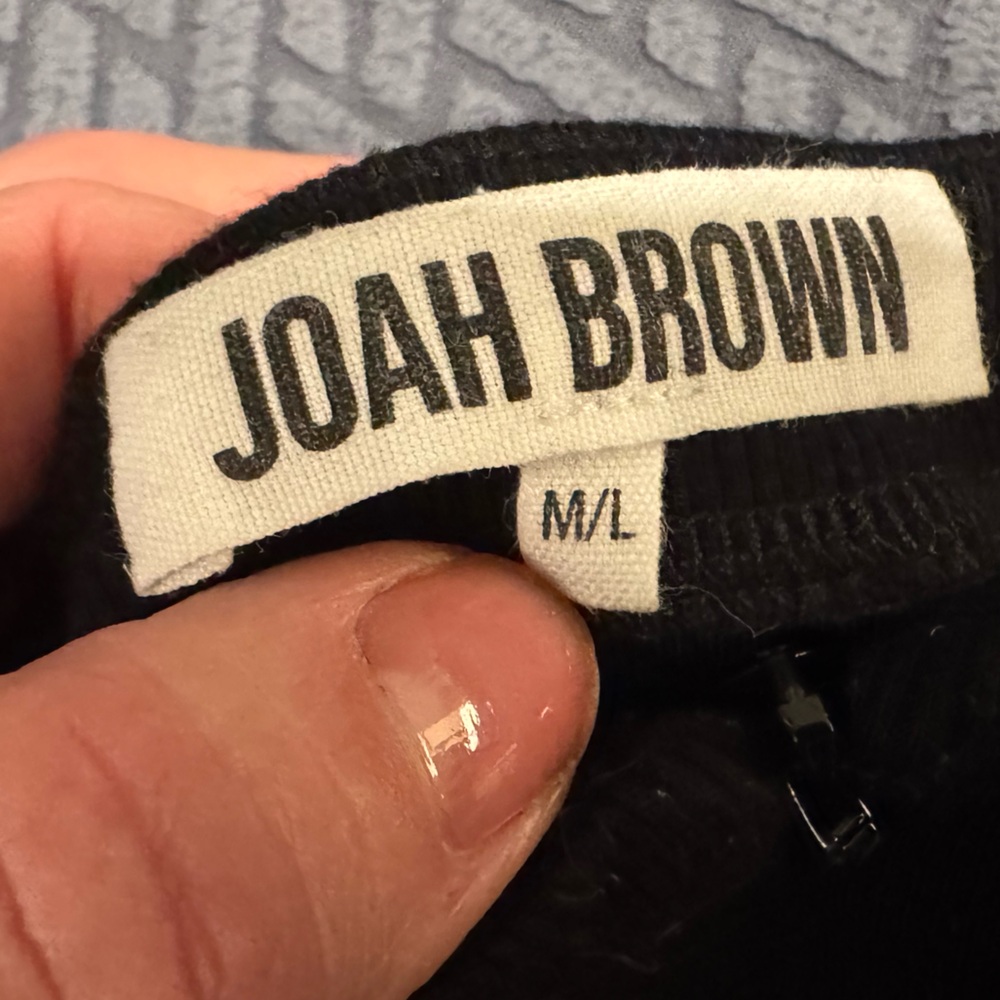 Joah Brown Black Zip-Front Ribbed Top – Worn Once - Picture 5 of 5